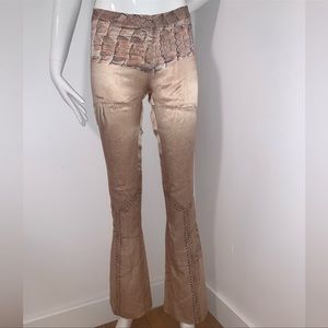 Roberto Cavalli silk snakeskin pants